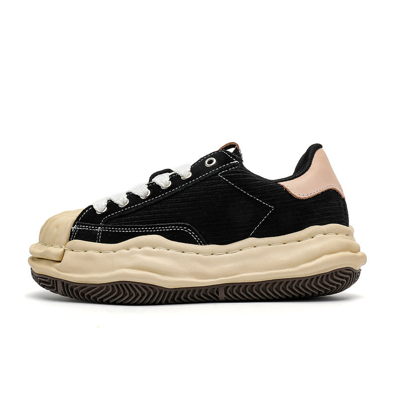 Women's & Men's Niche Retro Design Corduroy Shell Toe Men's Board Shoes