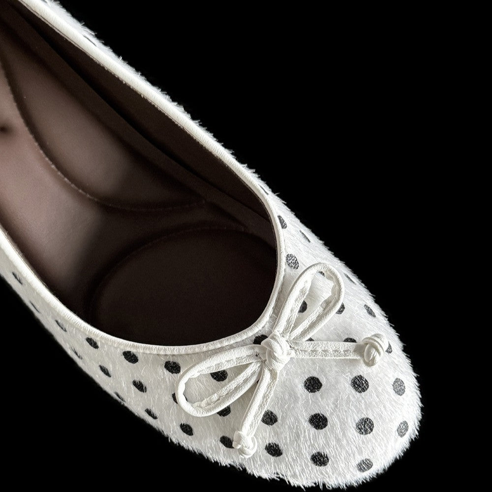 Dot Height Increasing Insole Mary Jane Female Vintage Bow Slip-on Women's Casual Shoes