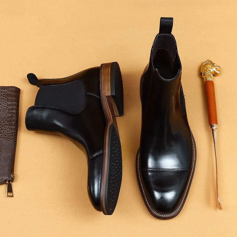 Men's Pointed Genuine Inner Lining Business Formal Boots