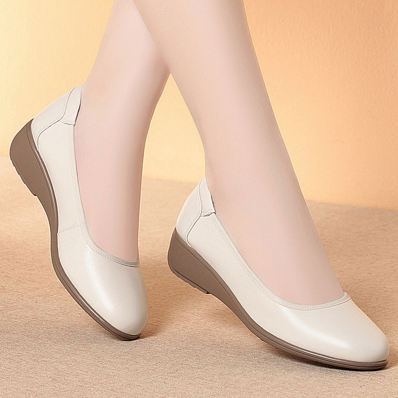 Women's Layer Cowhide Plus Size Genuine Formal Wear Not Tired Women's Fashion Shoes