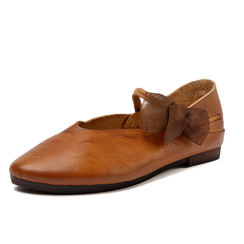 Women's Comfortable Soft Bottom Surface Cowhide Shallow Women's Casual Shoes