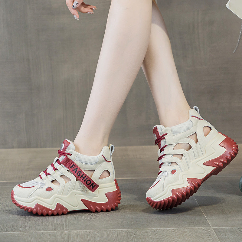 Women's Increasing Insole Authentic Clunky Spring Versatile Korean Platform Muffin Women's Casual Shoes