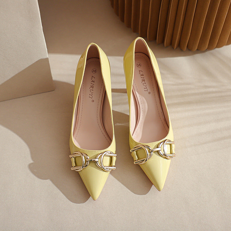 Large Small Size Pointed Patent High Heels