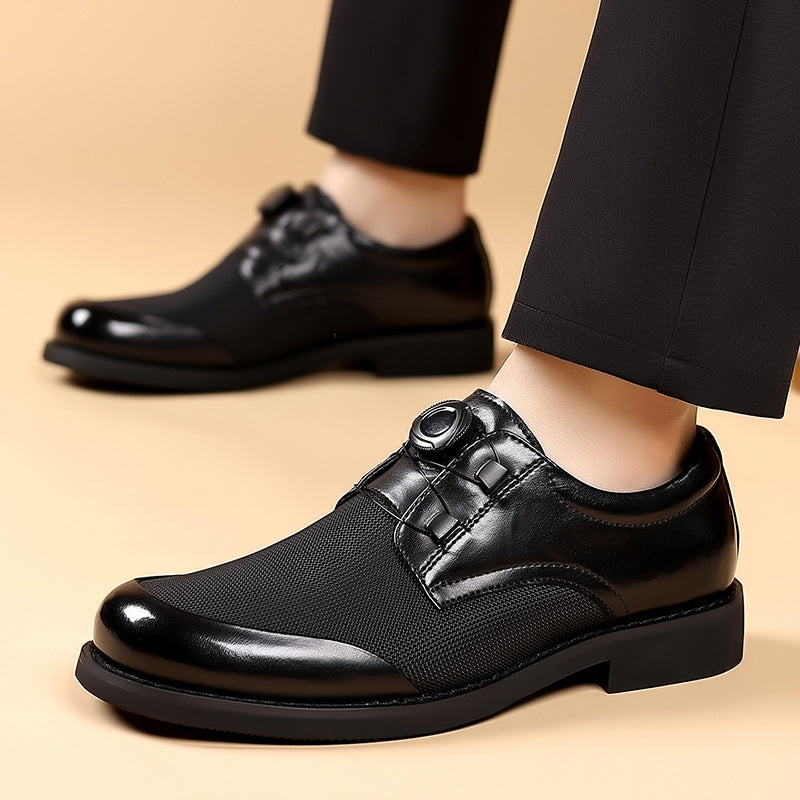 Men's Buckle Ice Silk Mesh Business Slip-on Comfortable Breathable Groom Casual Shoes