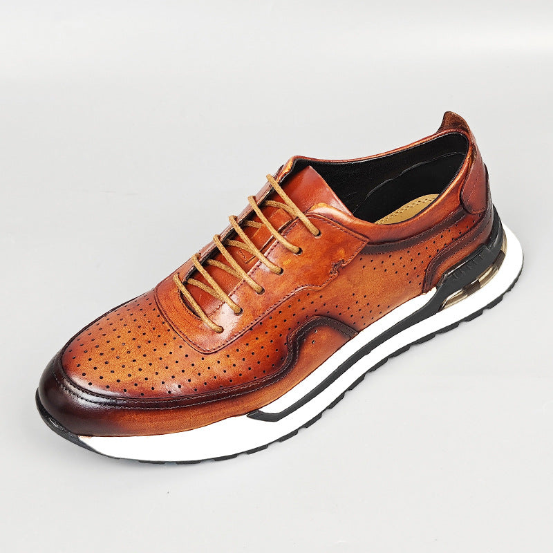 Men's Breathable Genuine Cattlehide Surface Gradient Fashion Men's Shoes