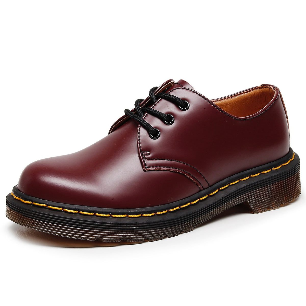 Women's & Men's British Style Plus Size Short Round Women's Leather Boots