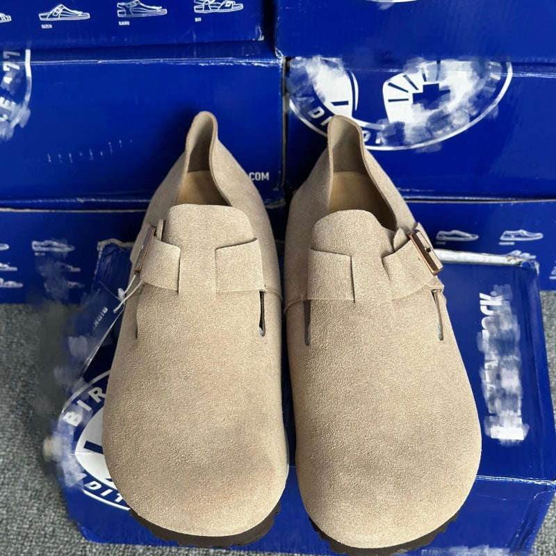 Women's Full Strap Pumps Single Buckle Pure Yuan Thick-soles Slippers