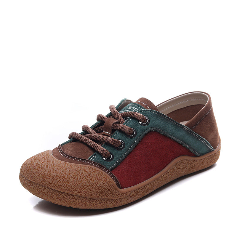 Women's Round Toe Flat Bottom Genuine German Training Pumps Soft Casual Shoes
