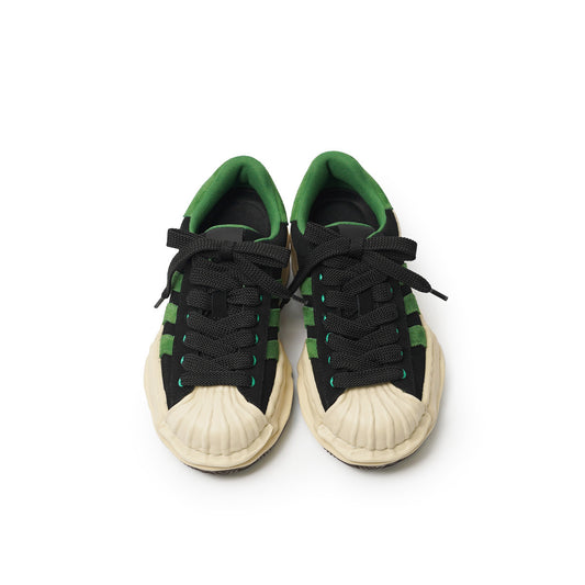 Dissoed Niche Patchwork Retro Avocado Green Sneakers