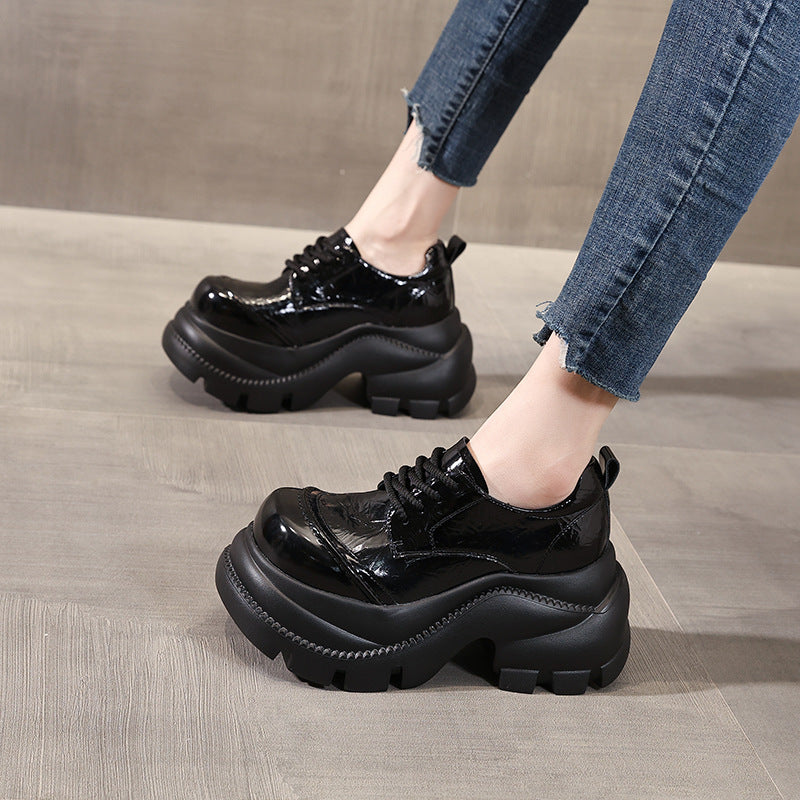 Women's Platform Height Increasing Insole Fashion British Loafers