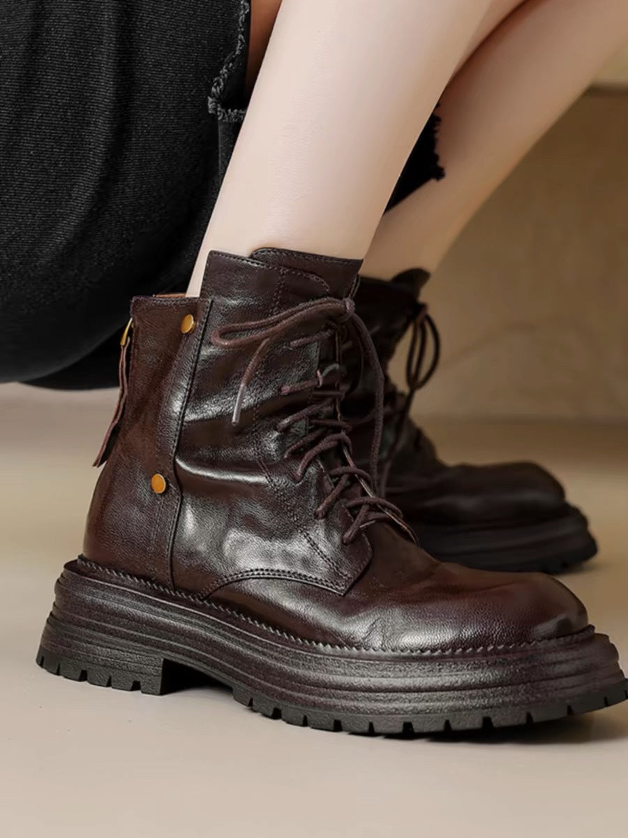 Women's Strong Grip Brown Thick Sole Short Boots
