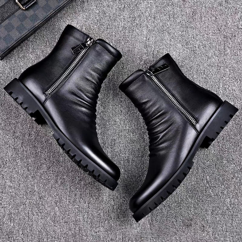Men's British Style Smoke Pipe Zipper Fashion Boots