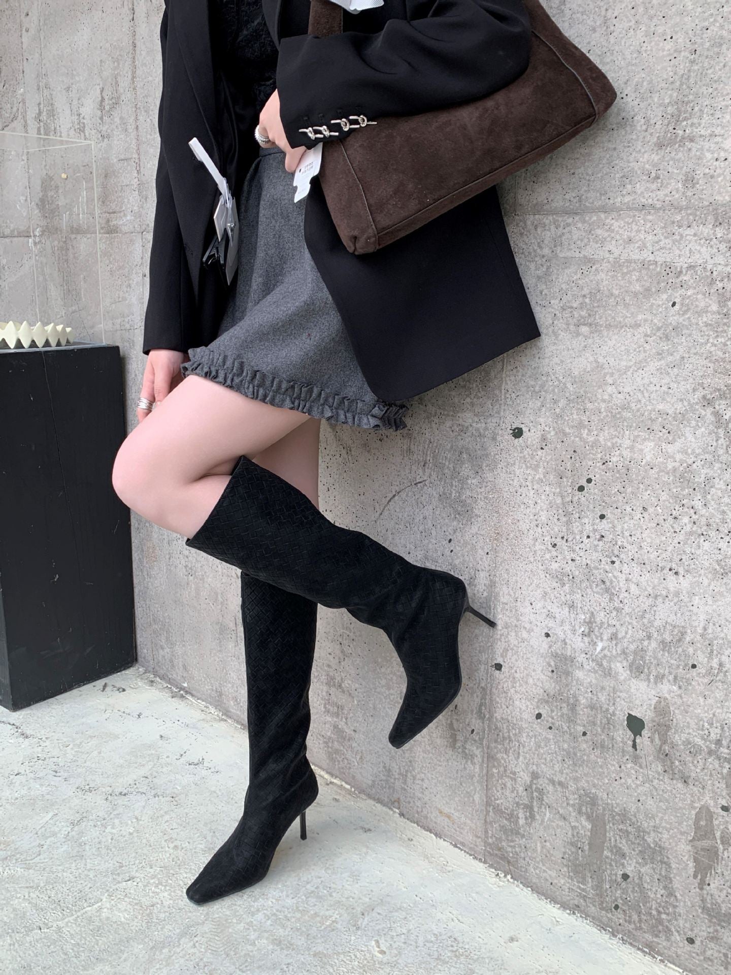 High Stiletto Long Tube Slip-on Wide Leg Female Boots