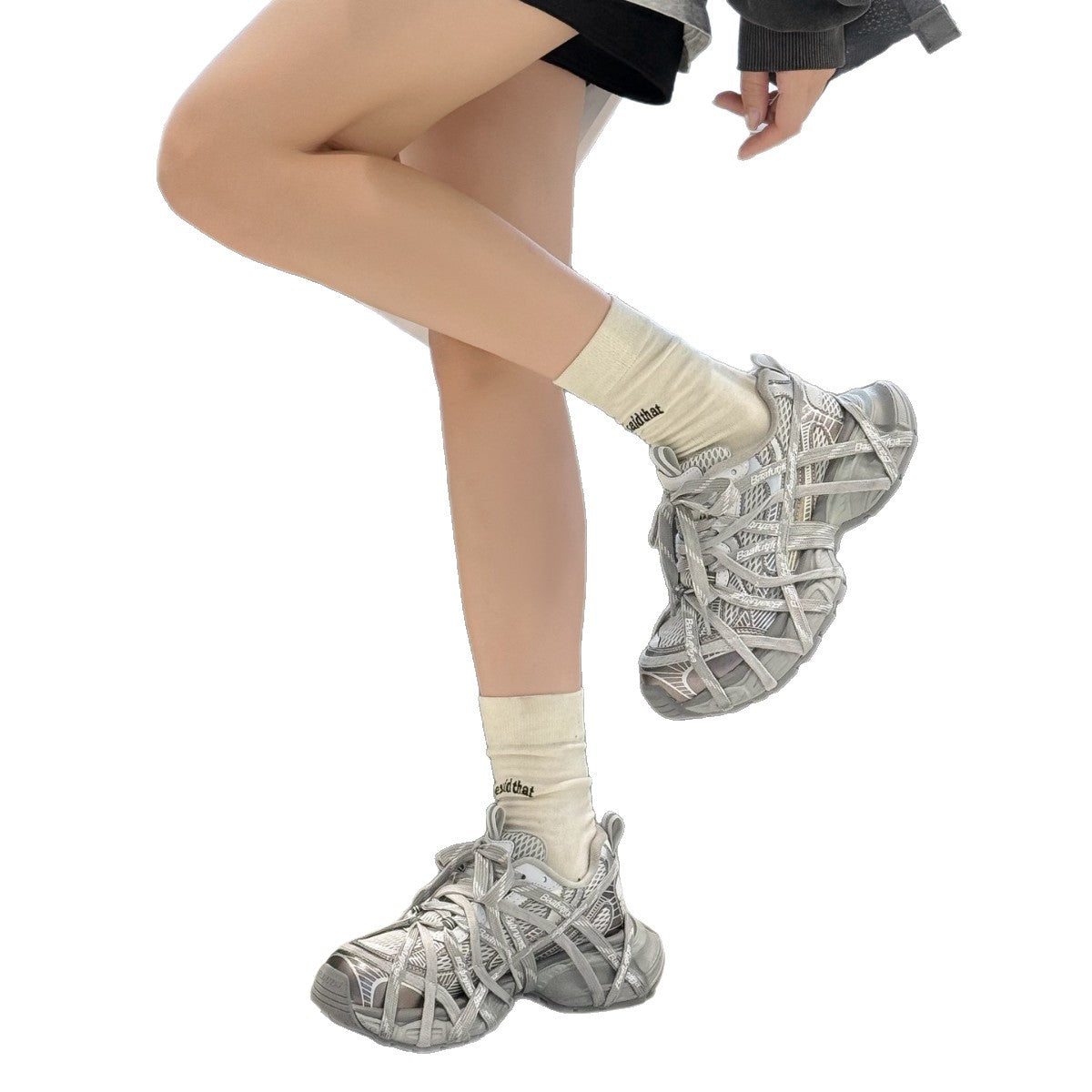 Women's Genuine Platform Dad Fleece-lined Heightened Single Layer Trendy Women's Casual Shoes
