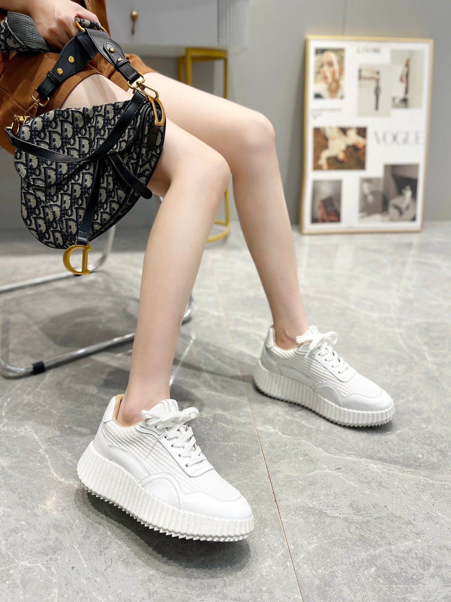 Women's Head Thick Bottom Height Increasing Breathable Platform Men's Shoes