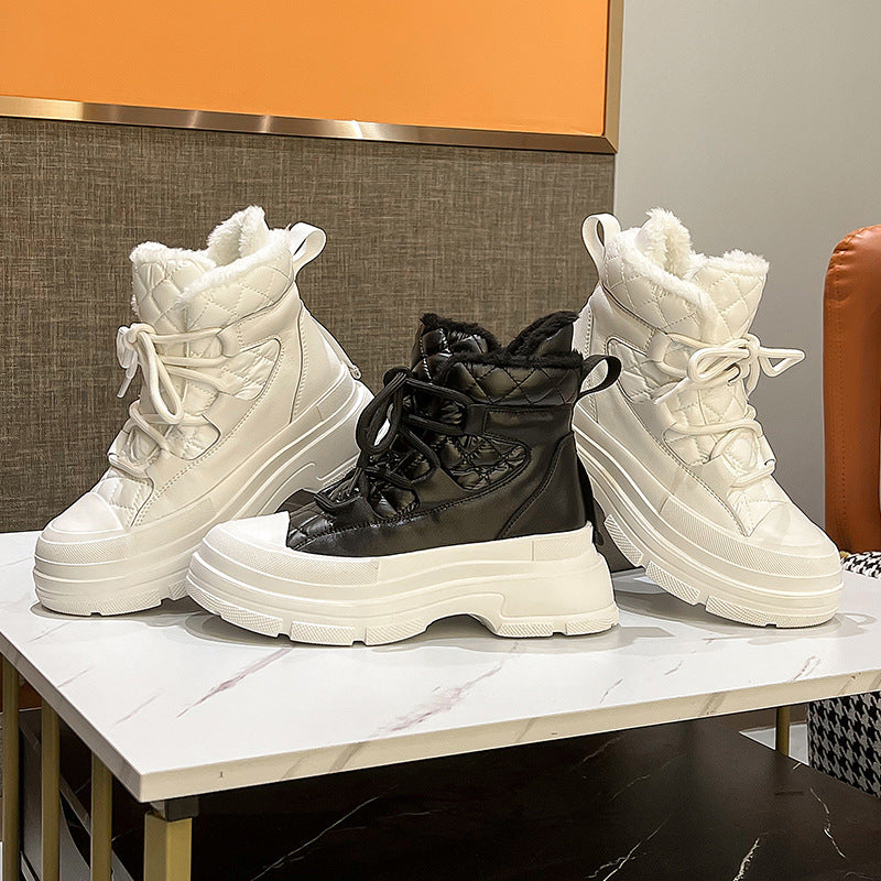 Women's High-grade Cotton Thick Bottom Height Increasing Snow Boots