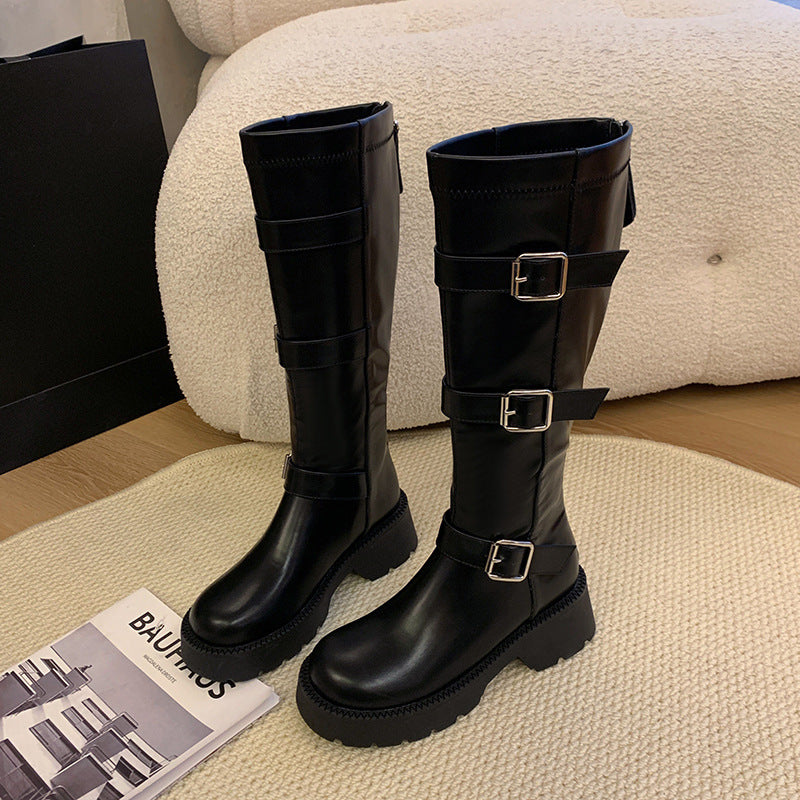 Women's Circumference Thick Leg Knight Bottom High Boots
