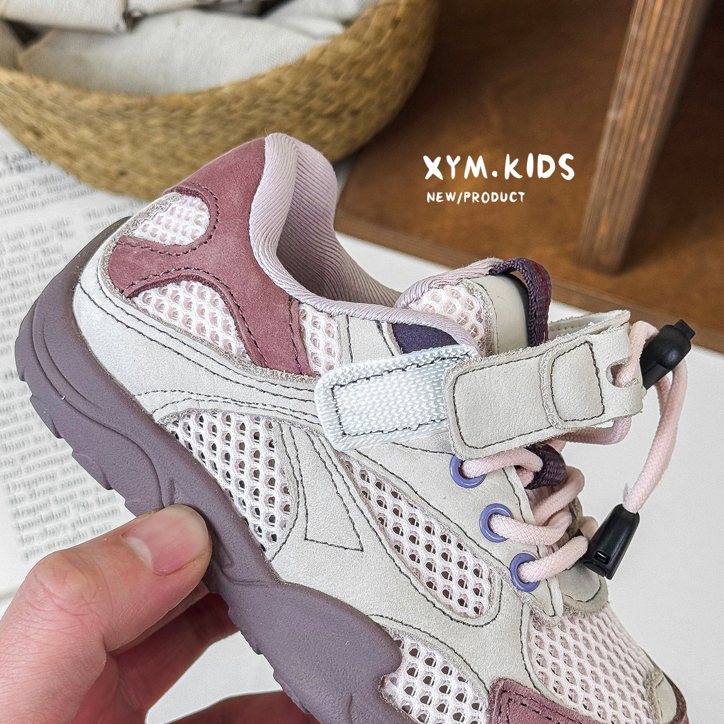 Summer Single Mesh Korean Style Fashion Drawstring Children's Sports Shoes