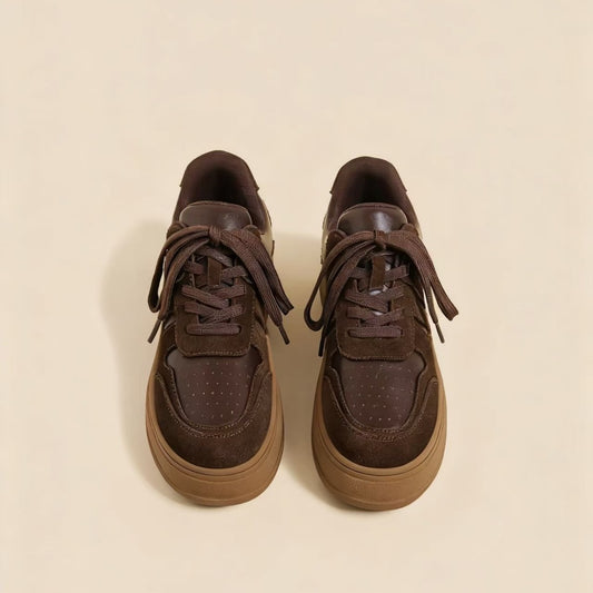 Women's Platform White Height Increasing Niche Retro Low Top Women's Sports Shoes