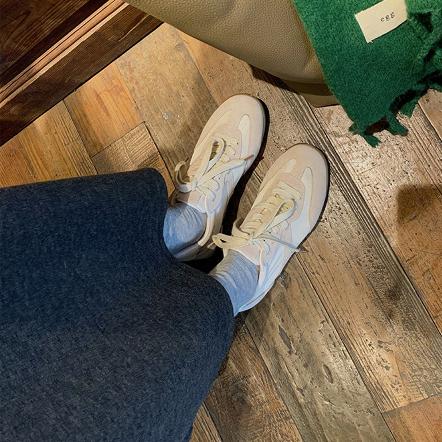 Second Hair First Layer Contrast Color Stitching Classic Toe Holder Women's Sports Shoes