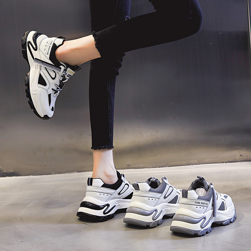 Women's Authentic Clunky Spring Platform Running Elevator Wild Casual Shoes