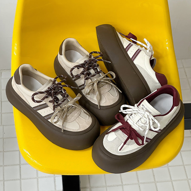 Women's Double Shoelace Retro Lace Up German Casual Shoes
