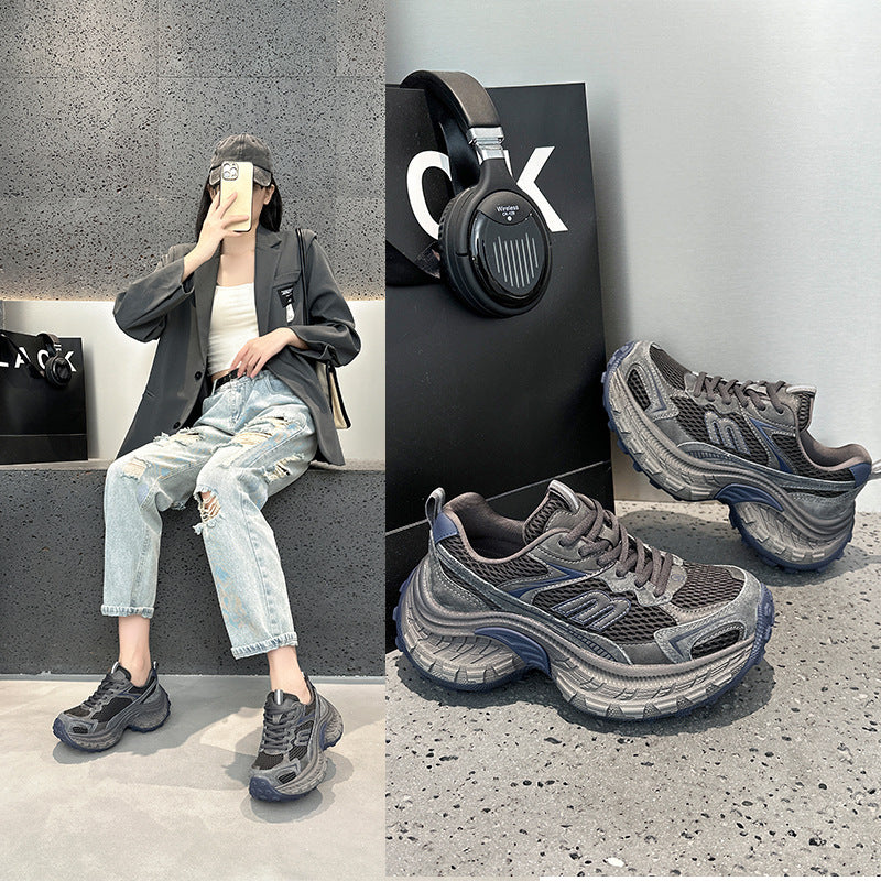Women's Dad Spring Thick-soled Retro Fashionable For Women's Sports Shoes
