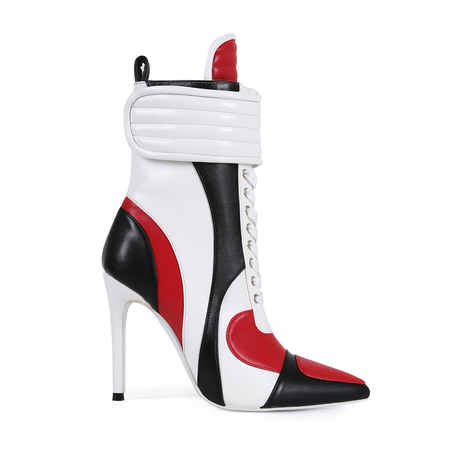 Women's Matching Pointed Sports Style Stiletto Large Size Ankle Women's Leather Boots