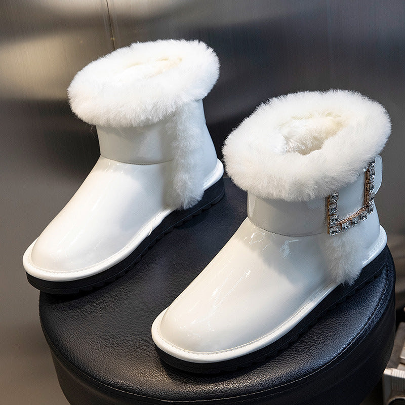 Wool Female Lady Waterproof Cotton Warm With Snow Boots