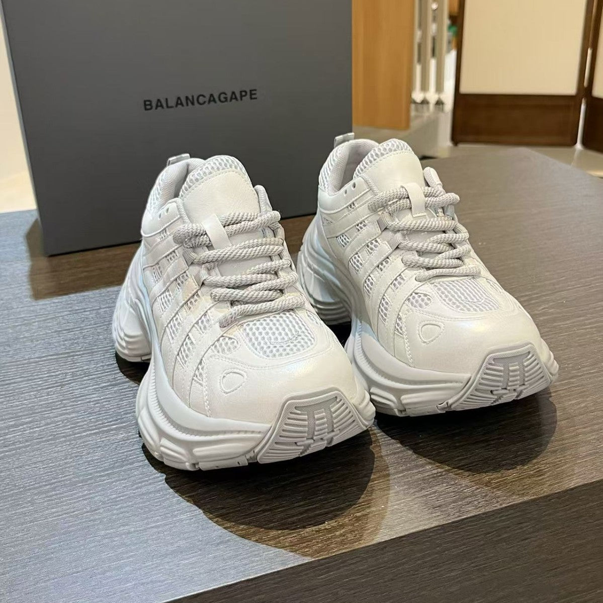Women's Mesh Height Increasing Lace Up Daddy Women's Sports Shoes
