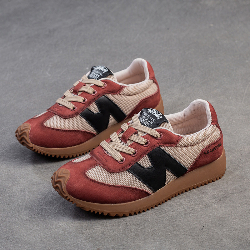 Women's Retro Breathable Mesh Platform Comfortable Color Casual Shoes