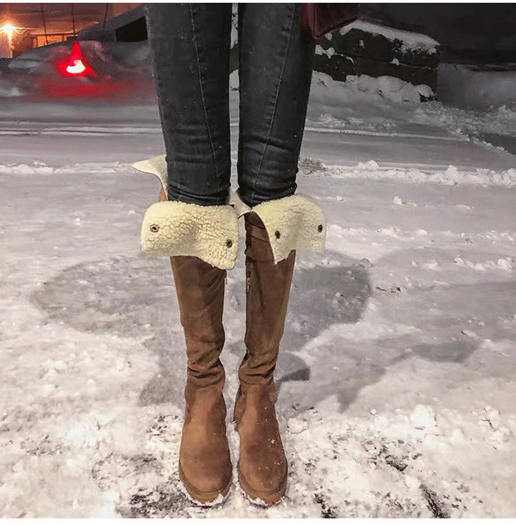 Women's Over The Knee Long Winter Fleece-lined Thick Snow Boots