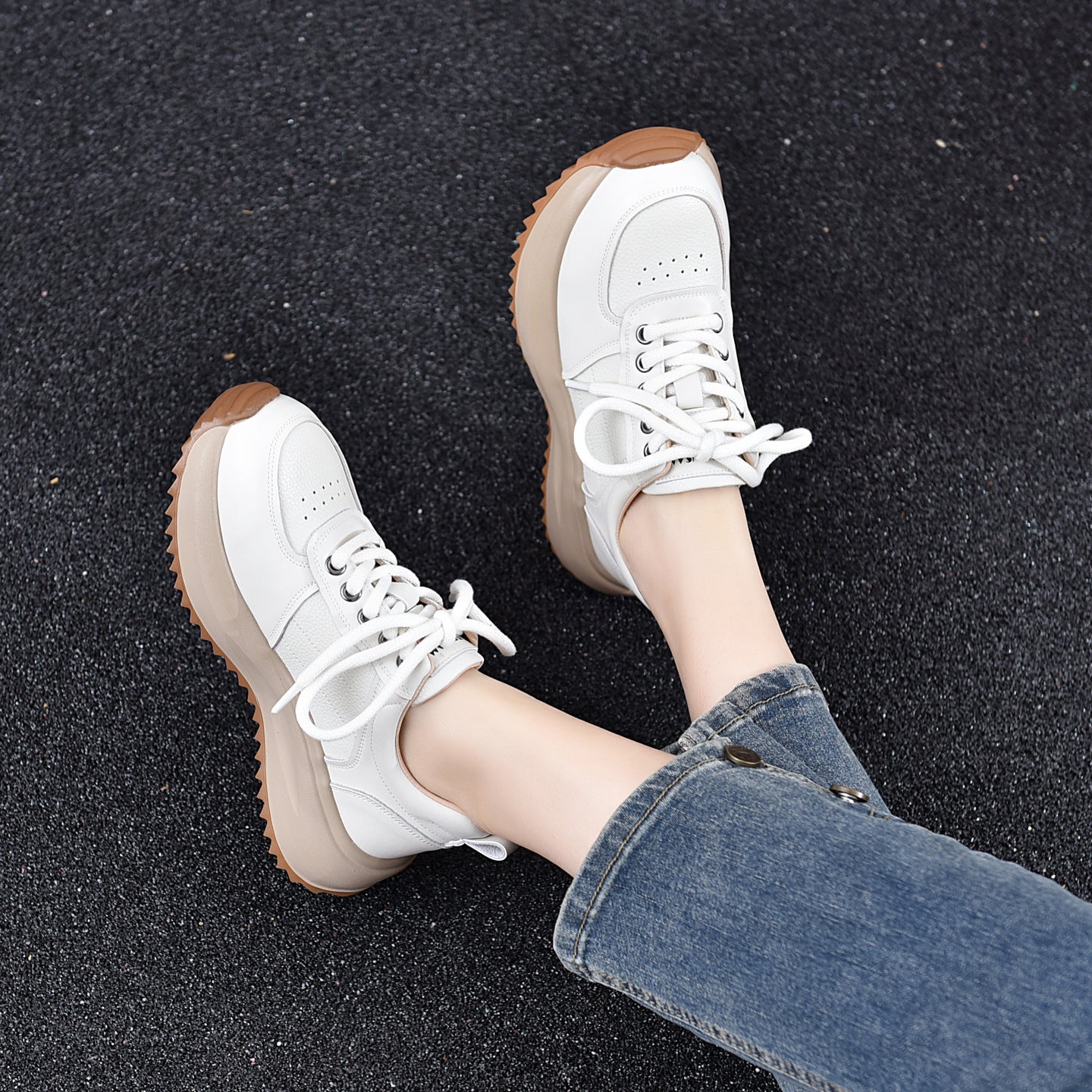Women's Thick Bottom Retro Daddy Genuine Sports For Comfortable Casual Shoes