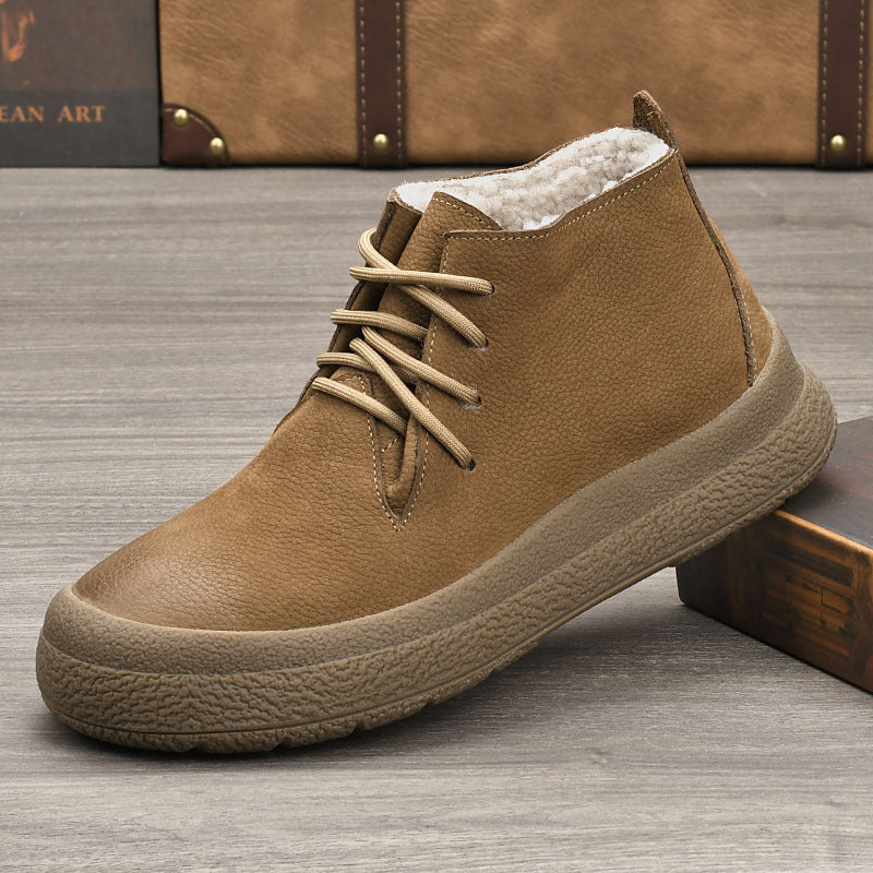 Men's One Pedal Top Layer Cowhide Lightweight Breathable Fashion Loafers
