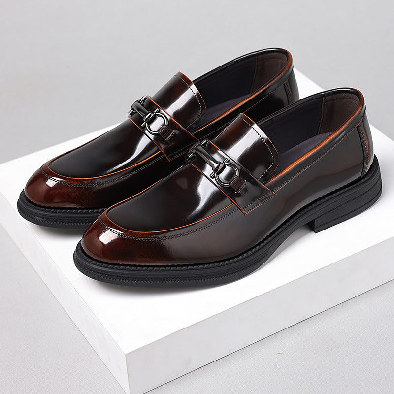 Men's Slip-on Genuine Cover Foot Cowhide Breathable Business Casual Shoes