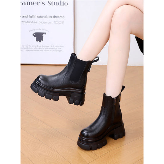 Women's Inner Martin Veet Padded Slim Small Thick Women's Leather Boots