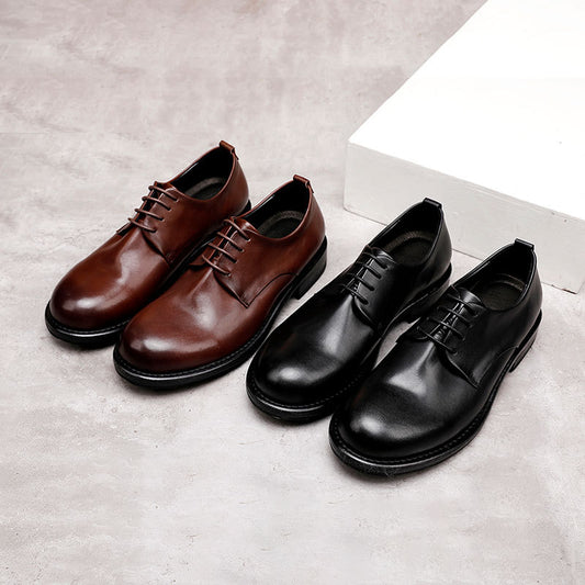 Men's Head Good Year Sole Handmade Retro British Leather Shoes