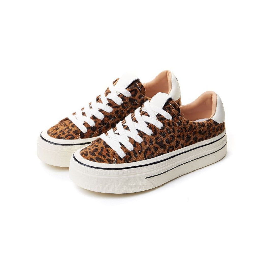 Women's Genuine Platform Board Top Layer Cowhide Comfortable Women's Casual Shoes