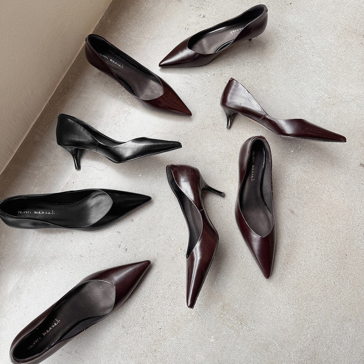 Women's Mouth Pumps Early Spring Genuine Pointed Heels