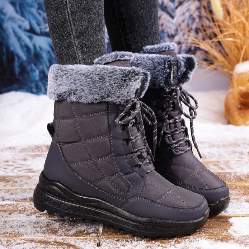 Women's Northeast Winter Fleece-lined Thick High Warm Waterproof Women's Snow Boots