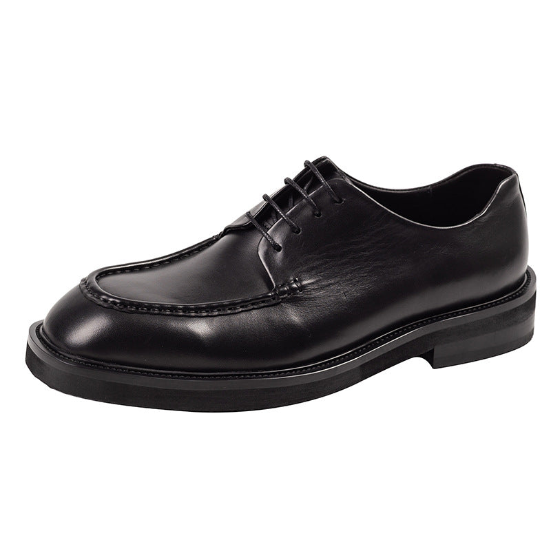 Men's European Size Business Round Toe First Leather Shoes
