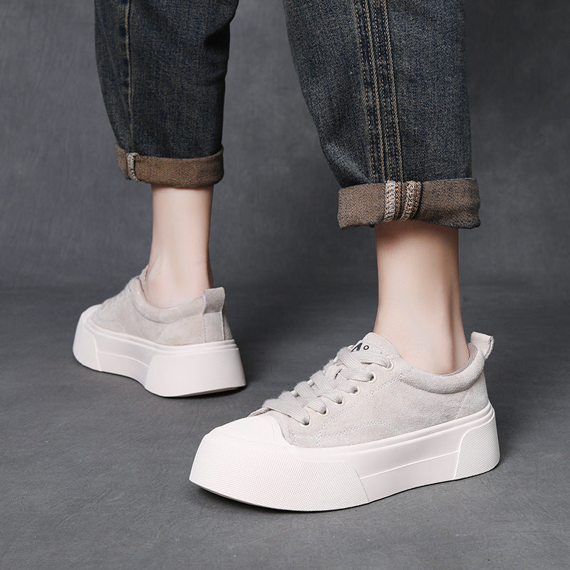 Women's Genuine Retro Platform Round Toe Fashion Women's Casual Shoes