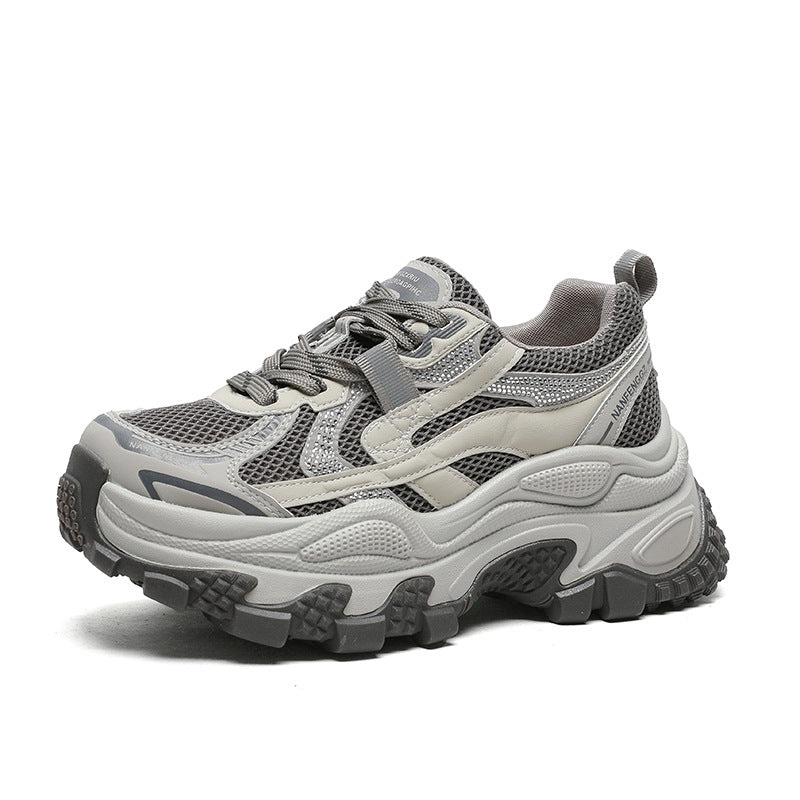 Women's Thick-soled Dad Autumn Genuine Breathable Small Height Sneakers