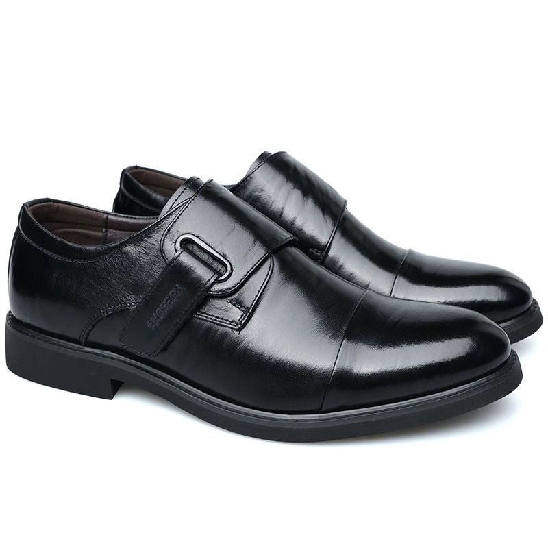 Men's Genuine Formal Wear Three Connector Inner Height Increasing Men's Business Leather Shoes