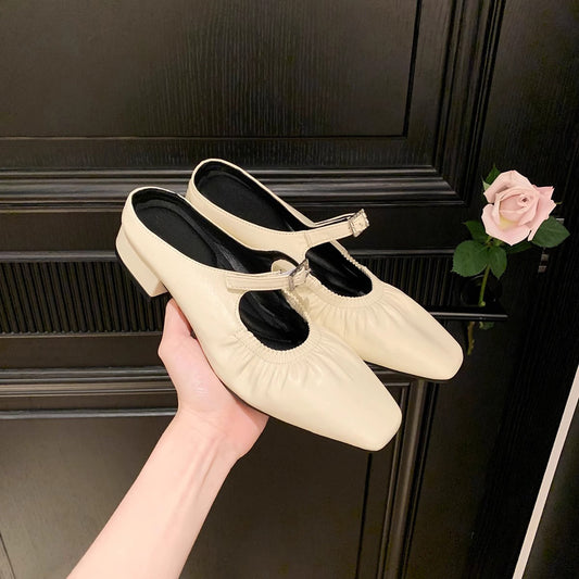 Women's Mary Jane Chunky Slip-on Sier Single-layer Women's Shoes