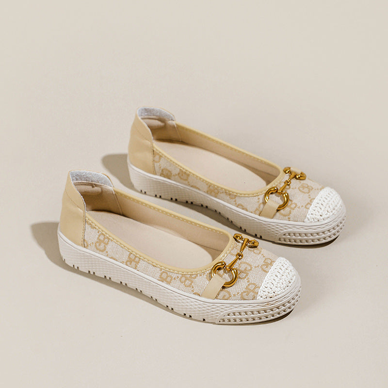 Women's Spring Classic Paris Embroidered Fisherman Lazy Slip-on Easy To Wear Women's Casual Shoes