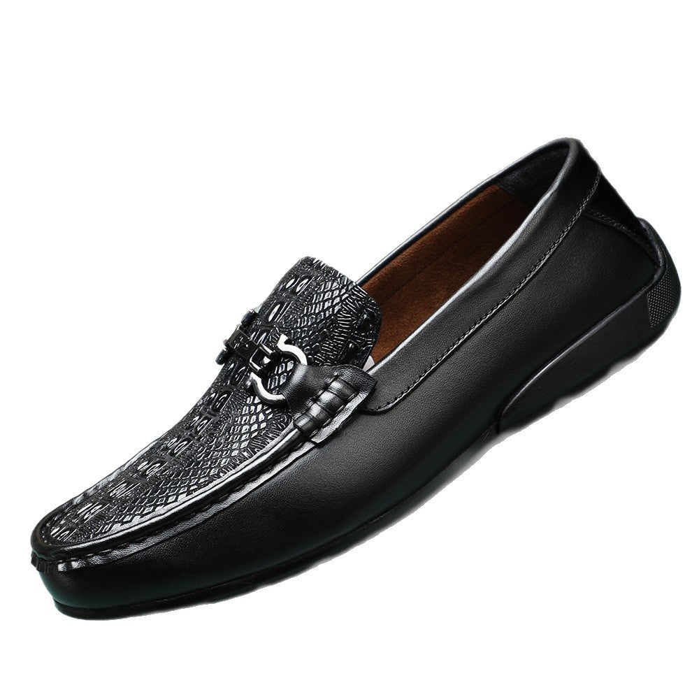 Men's Genuine Epoxy Cowhide Flat Comfortable Breathable Leather Shoes