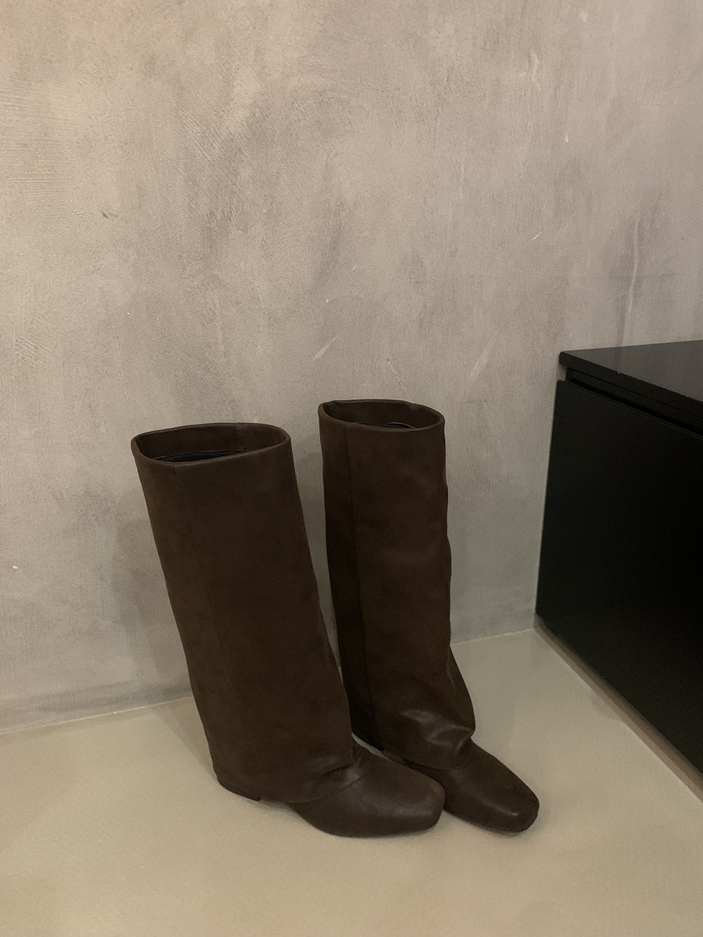 Women's Leg Pantyhose Autumn Square Toe Knight Women's Leather Boots