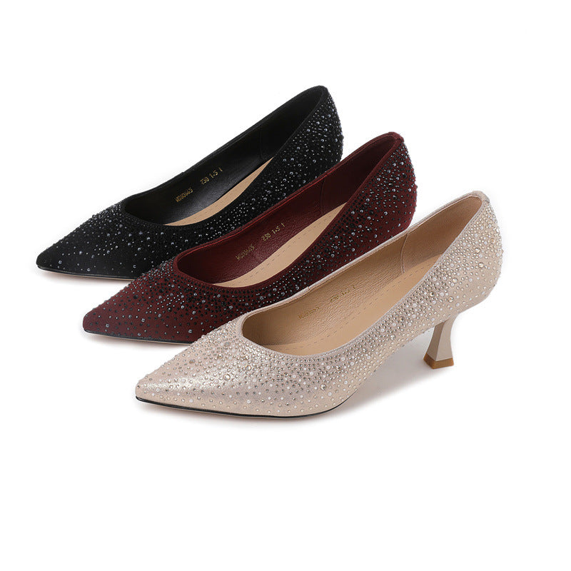 Women's Autumn Pointed Toe Stiletto Hot Rhinestone Women's Shoes