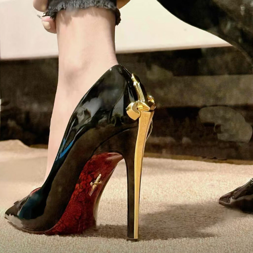 Women's Of Power Big Lady Blade Truncheon High Authoritative Adult Like Women's Fashion Shoes